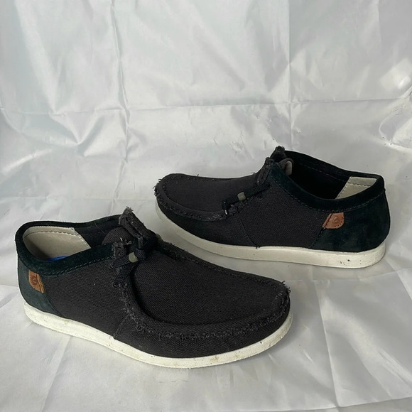 CLARKS Shacrelite Oxford Canvas Leather Black Coastal Lightweight Comfort 10.5 - Picture 10 of 10